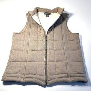 Vintage Banana Republic Quilted Vest in Taupe, XS, 100% Cotton